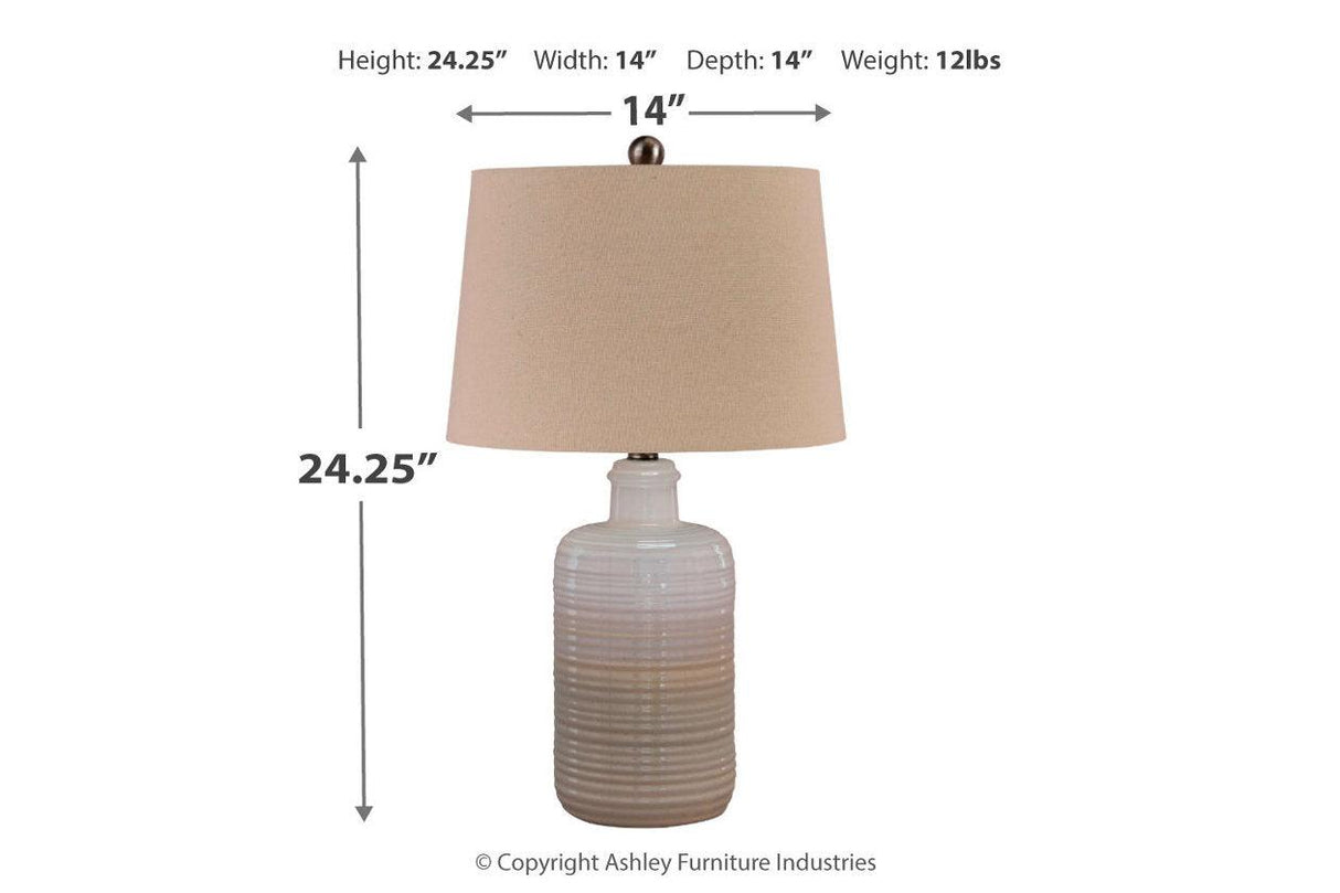 Marnina Taupe Table Lamp by Ashley at Eve Furniture