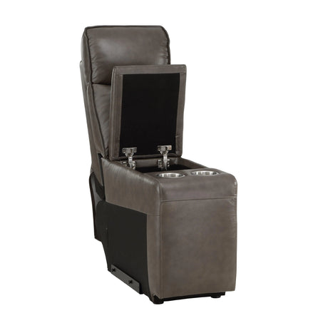 Maroni Dark Brown Leather 6-Piece Modular Power Reclining Sectional by Homelegance at Eve Furniture