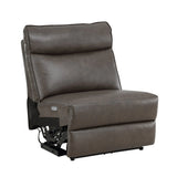 Maroni Dark Brown Leather 6-Piece Modular Power Reclining Sectional by Homelegance at Eve Furniture
