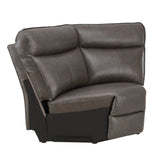 Maroni Dark Brown Leather 6-Piece Modular Power Reclining Sectional by Homelegance at Eve Furniture