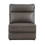 Maroni Dark Brown Leather 6-Piece Modular Power Reclining Sectional by Homelegance at Eve Furniture