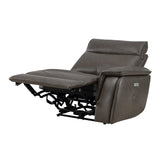 Maroni Dark Brown Leather 6-Piece Modular Power Reclining Sectional by Homelegance at Eve Furniture