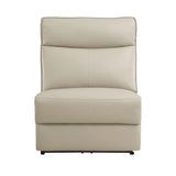 Maroni Taupe Leather 6-Piece Modular Power Reclining Sectional by Homelegance at Eve Furniture