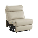 Maroni Taupe Leather 6-Piece Modular Power Reclining Sectional by Homelegance at Eve Furniture