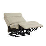 Maroni Taupe Leather 6-Piece Modular Power Reclining Sectional by Homelegance at Eve Furniture