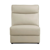 Maroni Taupe Leather 6-Piece Modular Power Reclining Sectional by Homelegance at Eve Furniture
