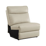 Maroni Taupe Leather 6-Piece Modular Power Reclining Sectional by Homelegance at Eve Furniture