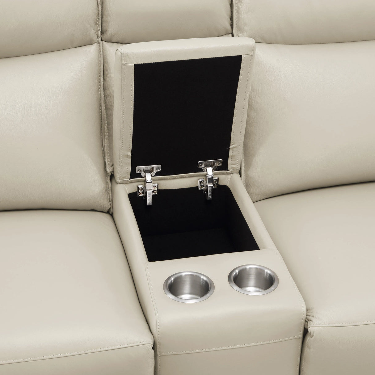 Maroni Taupe Leather 6-Piece Modular Power Reclining Sectional by Homelegance at Eve Furniture