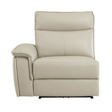 Maroni Taupe Leather 6-Piece Modular Power Reclining Sectional by Homelegance at Eve Furniture