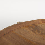 Marquisa 34.25L x 34.25W x 16.5H Small Brown Wood w/ Black Metal Coffee Table by Mercana at Eve Furniture