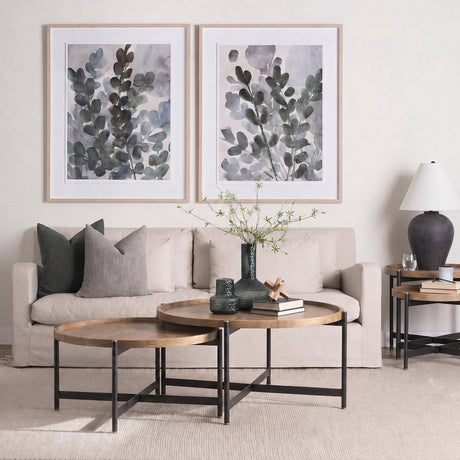 Marquisa Medium Brown Wood W/Black Metal Large Coffee Table by Mercana at Eve Furniture