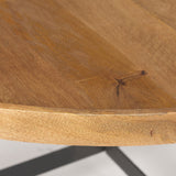 Marquisa Medium Brown Wood W/Black Metal Large Coffee Table by Mercana at Eve Furniture