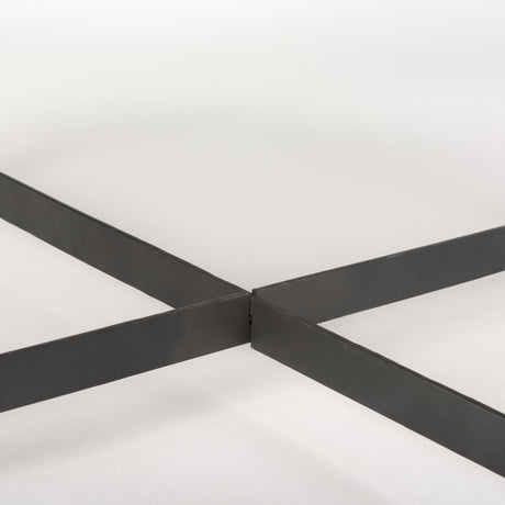 Marquisa Medium Brown Wood W/Black Metal Large Coffee Table by Mercana at Eve Furniture