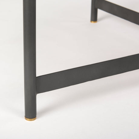 Marquisa Medium Brown Wood W/Black Metal Large Coffee Table by Mercana at Eve Furniture