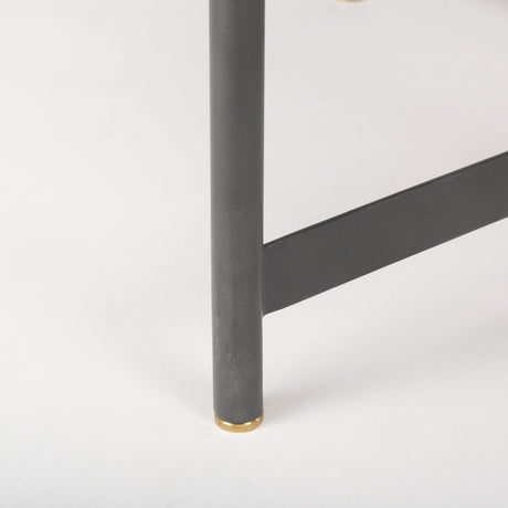 Marquisa Small Brown Wood w/ Black Metal Coffee Table by Mercana at Eve Furniture