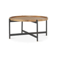 Marquisa Small Brown Wood w/ Black Metal Coffee Table by Mercana at Eve Furniture