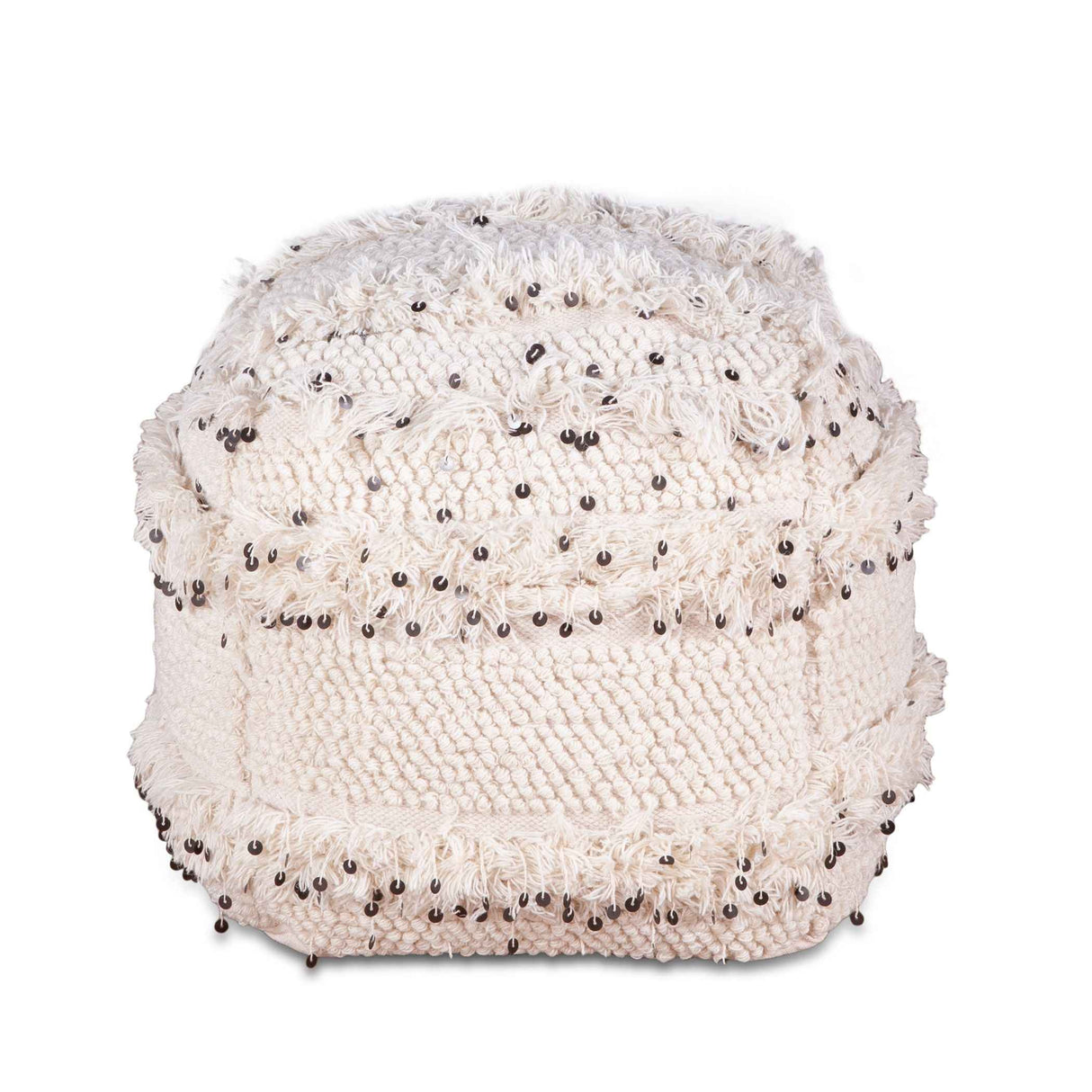 Marrakech 18" Accent Ottoman in Moroccan Sequined by Home Trends & Design at Eve Furniture