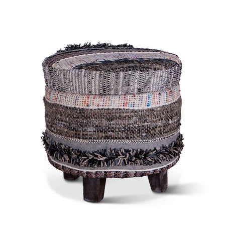 Marrakech 18" Accent Storage Stool in Moroccan Fluffy Black by Home Trends & Design at Eve Furniture