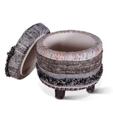 Marrakech 18" Accent Storage Stool in Moroccan Fluffy Black by Home Trends & Design at Eve Furniture