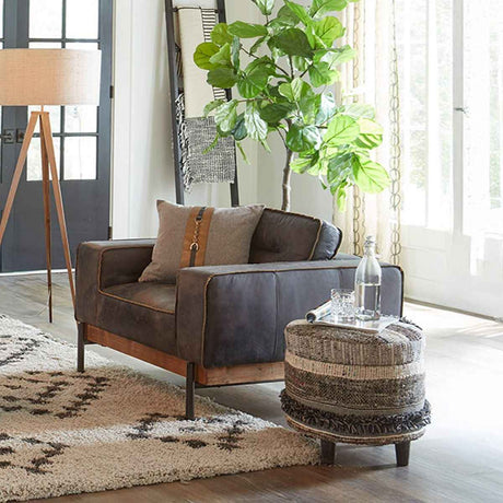 Marrakech 18" Accent Storage Stool in Moroccan Fluffy Black by Home Trends & Design at Eve Furniture