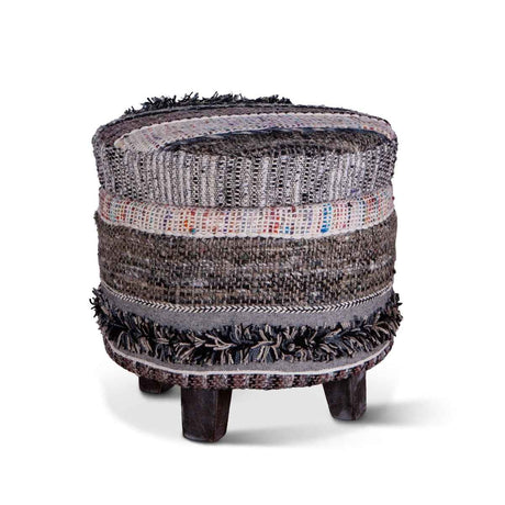 Marrakech 18" Accent Storage Stool in Moroccan Fluffy Black by Home Trends & Design at Eve Furniture