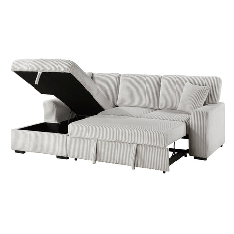 Marsh Gray 2-Piece Sectional with Left Chaise by Homelegance at Eve Furniture