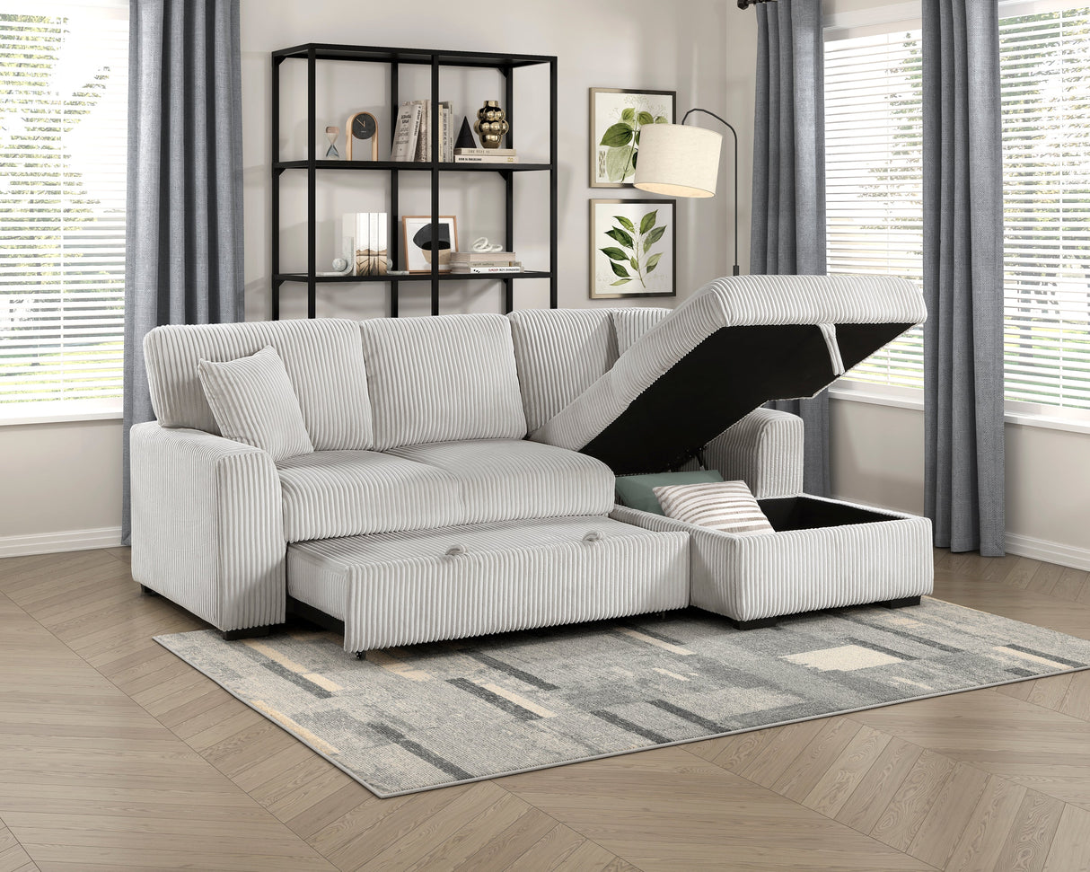 Marsh Gray 2-Piece Sectional with Right Chaise by Homelegance at Eve Furniture