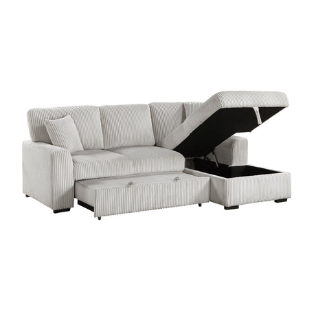 Marsh Gray 2-Piece Sectional with Right Chaise by Homelegance at Eve Furniture