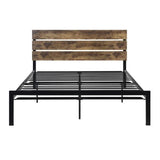 Marshall Brown Metal and Wood Twin Panel Bed by Homelegance at Eve Furniture
