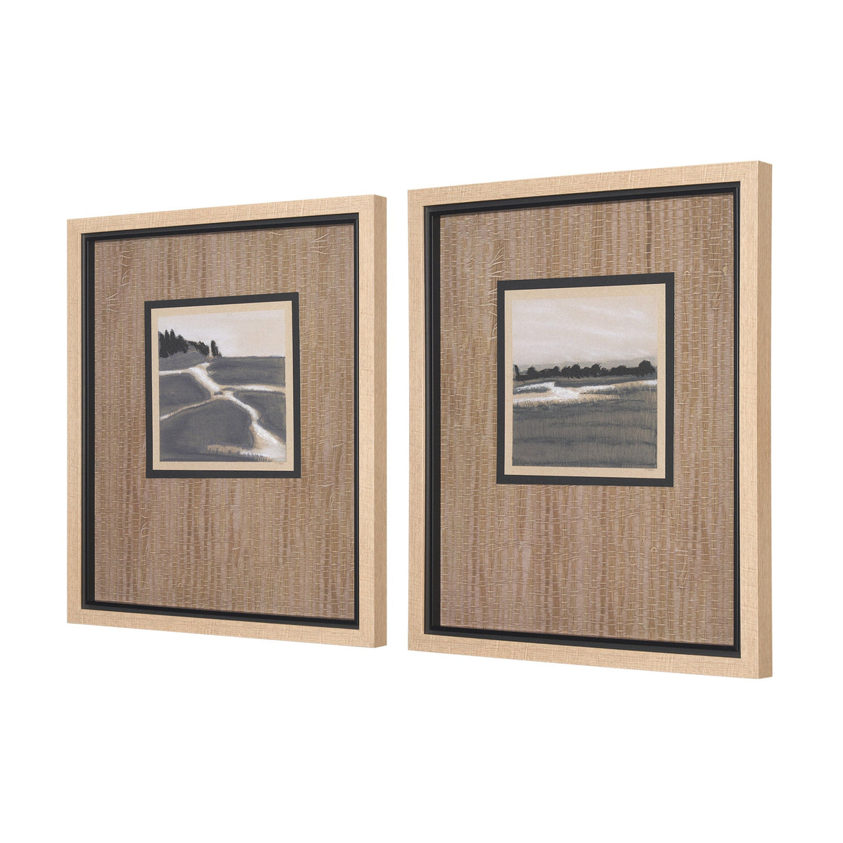 Marshland Shadows (Set of 2) by Mercana Studio a Hand Embellished Framed Art Print Matted under Glas by Mercana at Eve Furniture