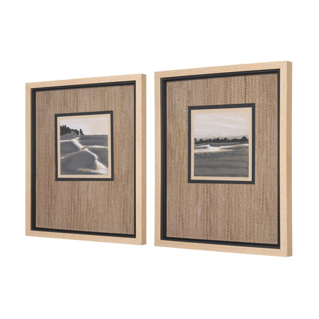 Marshland Shadows (Set of 2) by Mercana Studio a Hand Embellished Framed Art Print Matted under Glas by Mercana at Eve Furniture