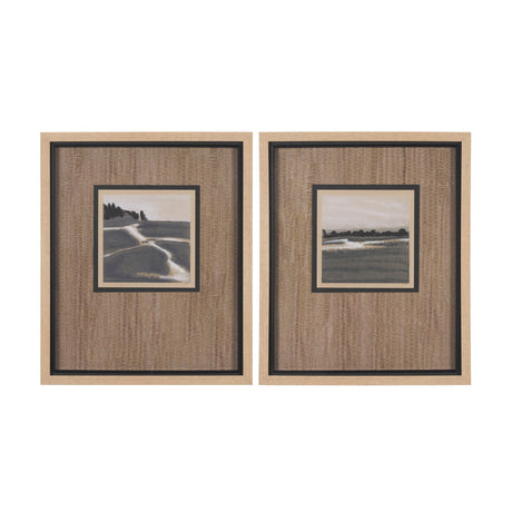 Marshland Shadows (Set of 2) by Mercana Studio a Hand Embellished Framed Art Print Matted under Glas by Mercana at Eve Furniture