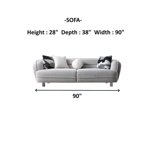 Marsilya Gray 4-Piece Living Room Set (2 Sofa & 2 Chair) by Furnia at Eve Furniture