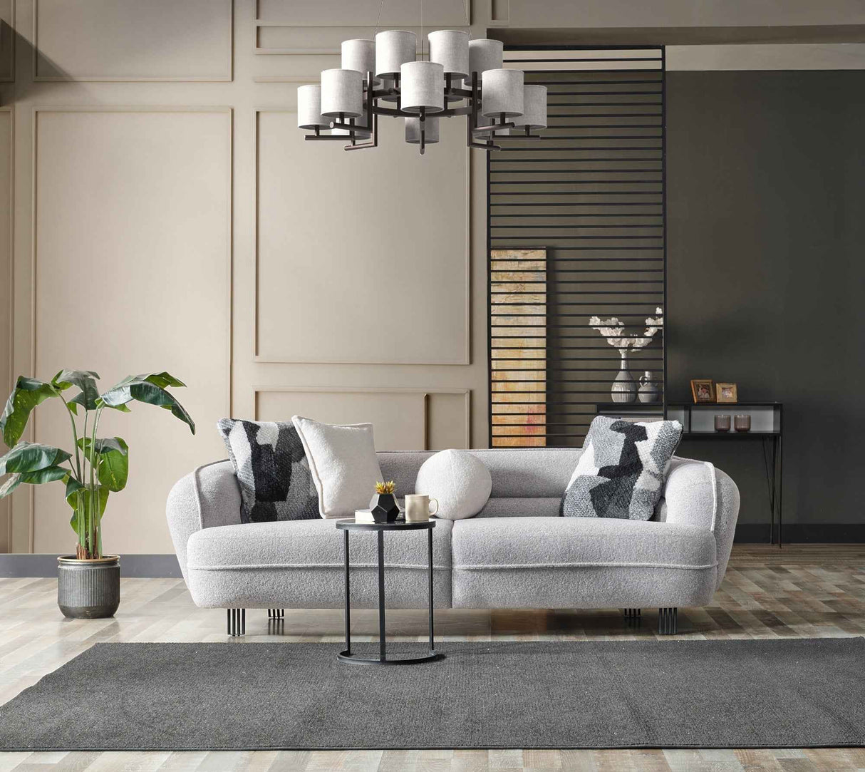 Marsilya Gray 4-Piece Living Room Set (2 Sofa & 2 Chair) by Furnia at Eve Furniture