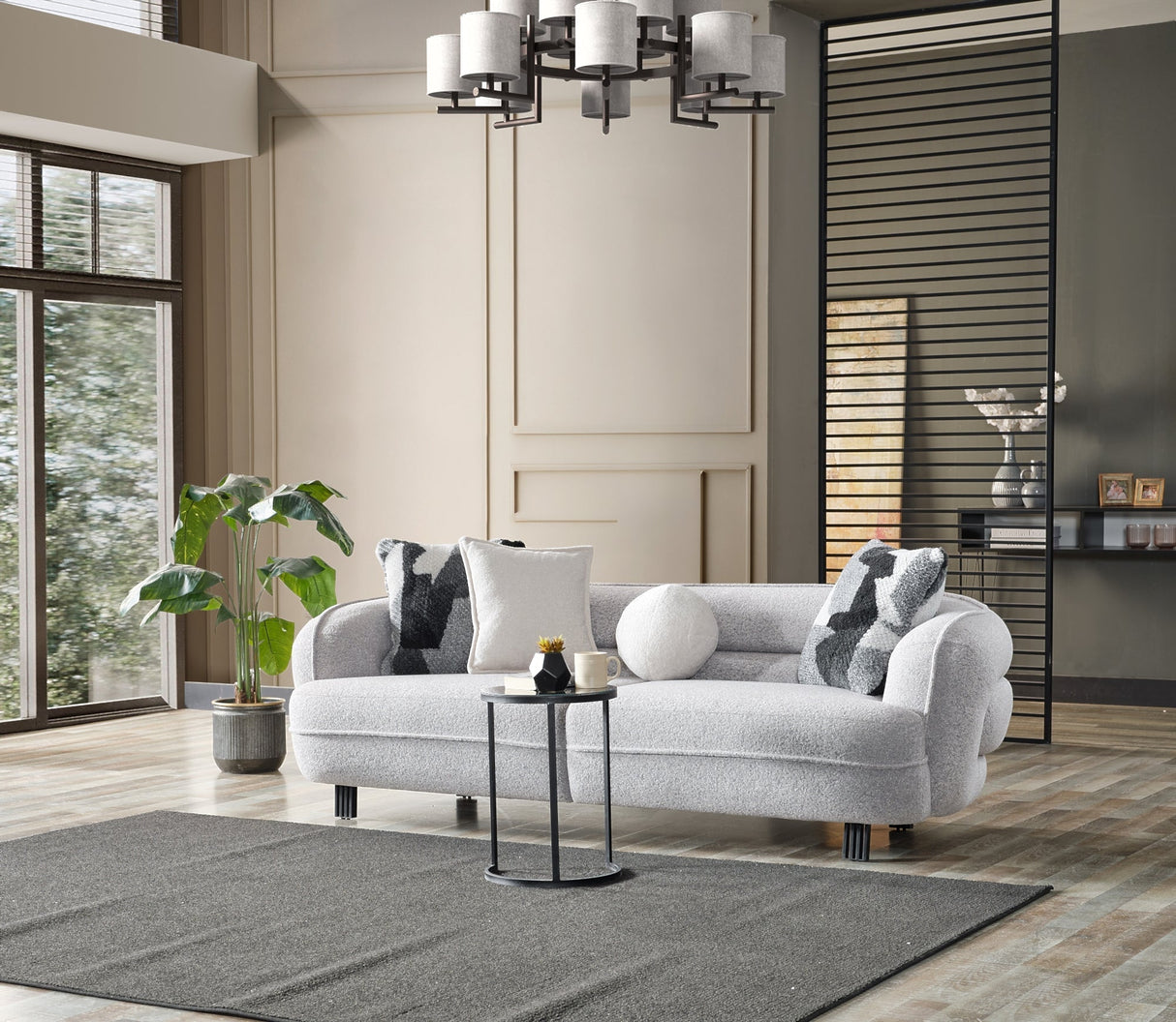 Marsilya Gray 4-Piece Living Room Set (2 Sofa & 2 Chair) by Furnia at Eve Furniture