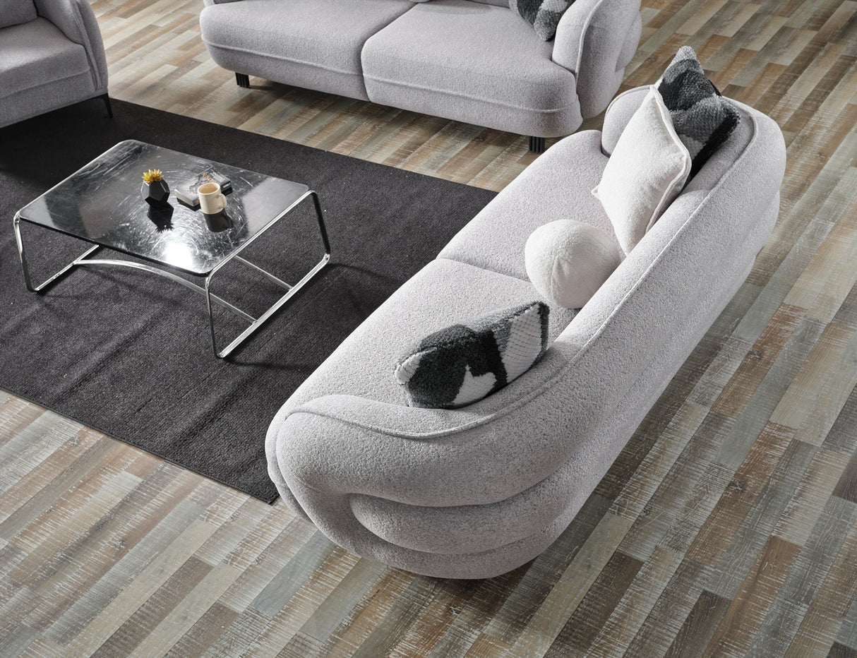 Marsilya Gray 4-Piece Living Room Set (2 Sofa & 2 Chair) by Furnia at Eve Furniture