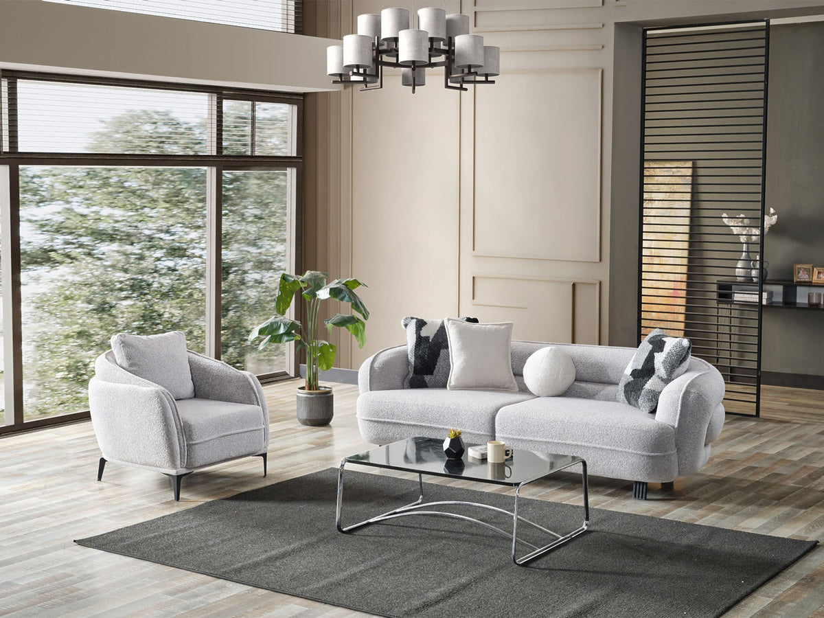 Marsilya Grey 4-pieces Livingroom Set by Furnia at Eve Furniture