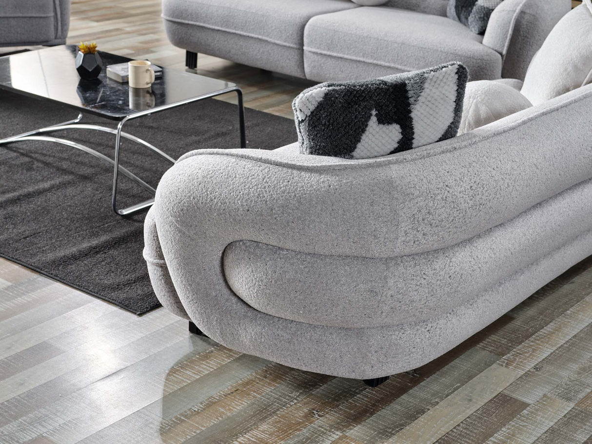 Marsilya Grey 4-pieces Livingroom Set by Furnia at Eve Furniture