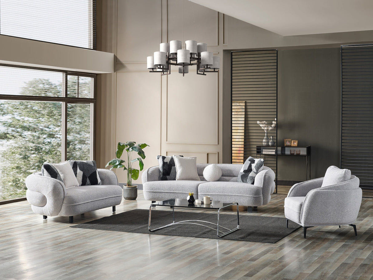 Marsilya Grey 4-pieces Livingroom Set by Furnia at Eve Furniture