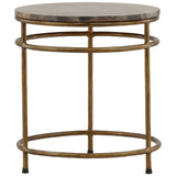 Marston Side Table, Brown/Green Marble by Dovetail at Eve Furniture