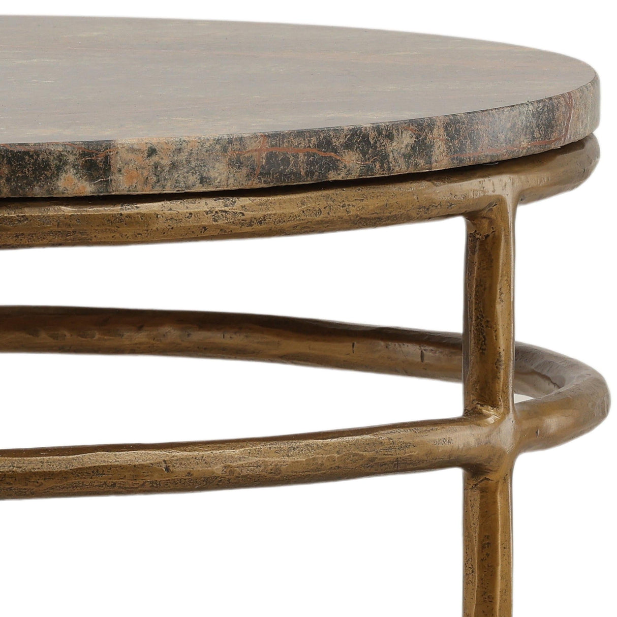 Marston Side Table, Brown/Green Marble by Dovetail at Eve Furniture