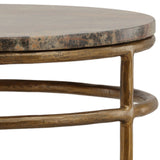 Marston Side Table, Brown/Green Marble by Dovetail at Eve Furniture