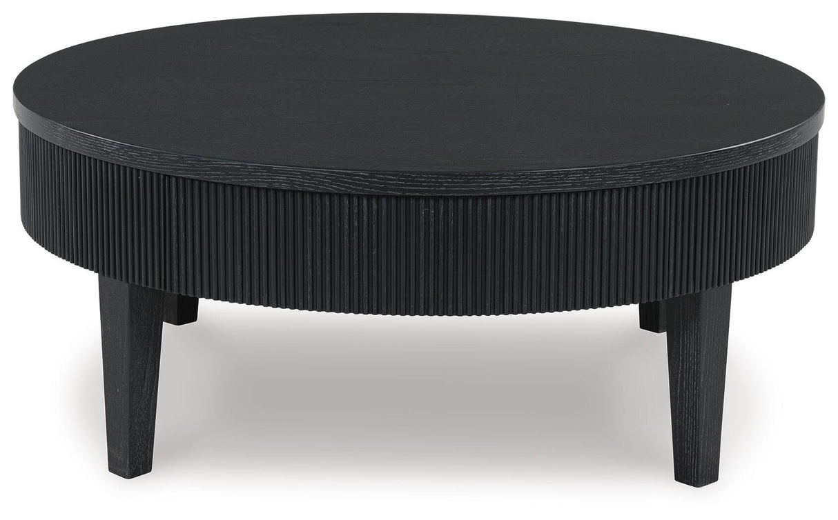 Marstream Black Coffee Table and End Table by Ashley at Eve Furniture