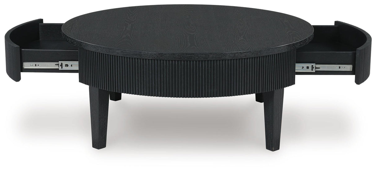 Marstream Black Coffee Table and End Table by Ashley at Eve Furniture