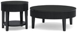 Marstream Black Coffee Table and End Table by Ashley at Eve Furniture