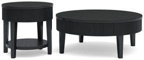 Marstream Black Coffee Table and End Table by Ashley at Eve Furniture