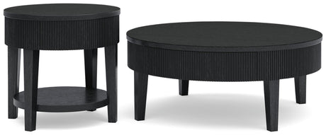 Marstream Black Coffee Table and End Table by Ashley at Eve Furniture