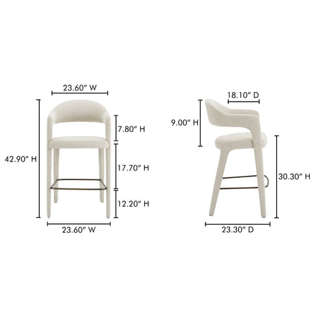 Martens Beige Bar Stool by MOES at Eve Furniture