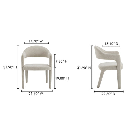 Martens Beige Dining Chair by MOES at Eve Furniture