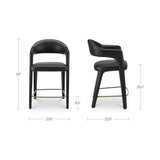 Martens Black Leather Counter Stool by Moe's Home at Eve Furniture